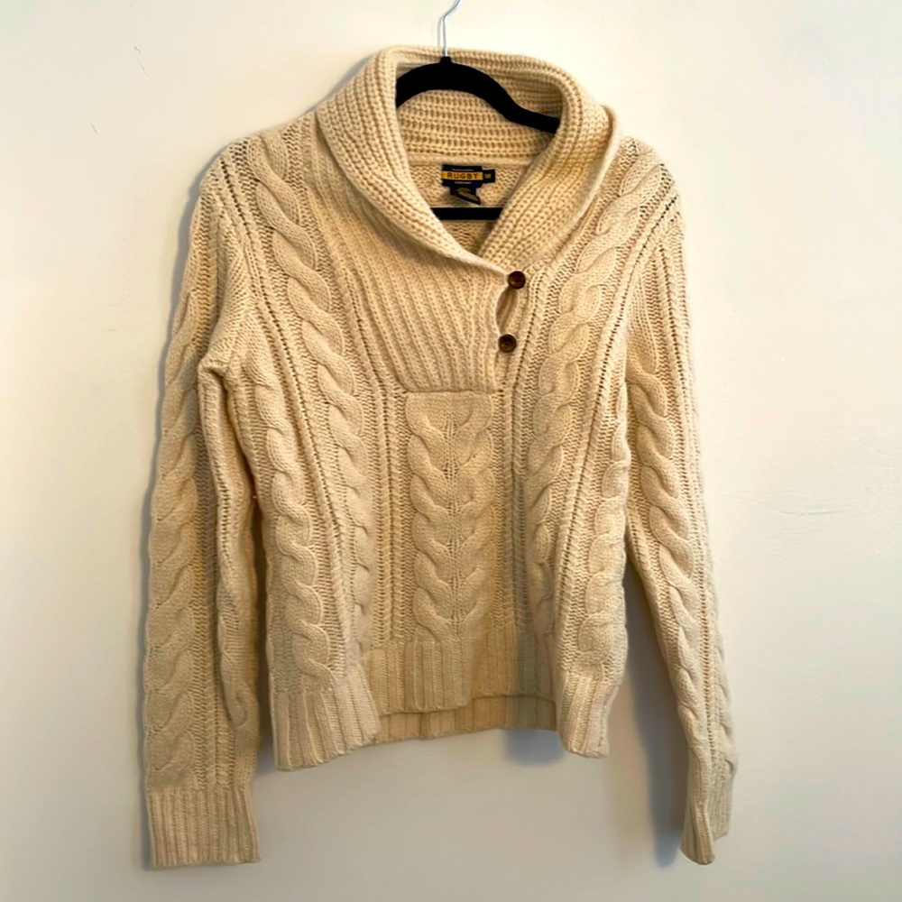 Rugby shawl collar sweater